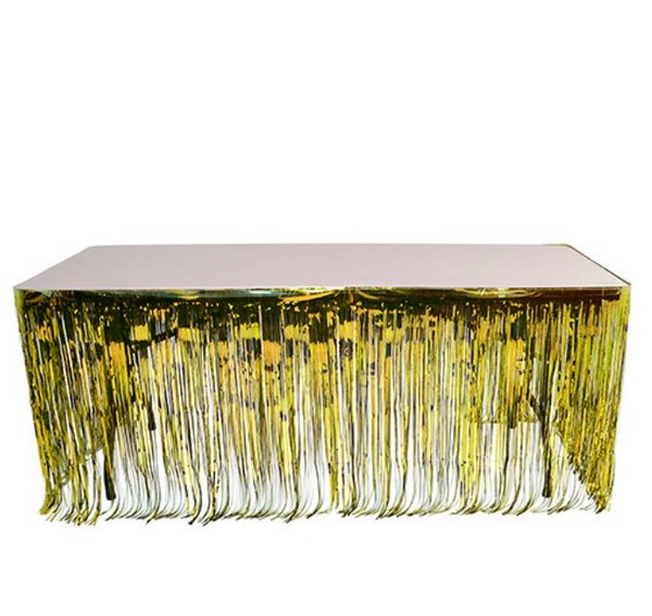 DR17235 Gold Foil Fringe Table SKIRT